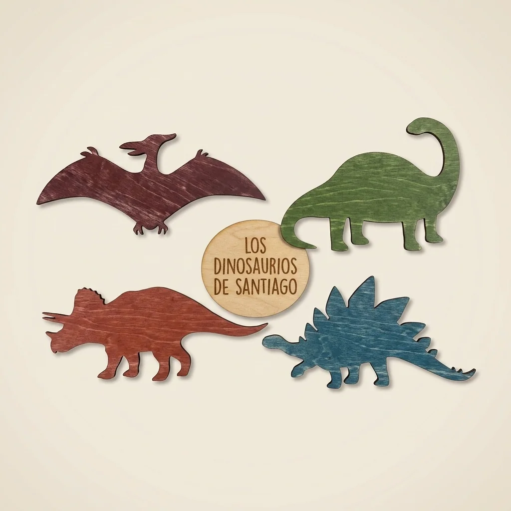 Set dinosaurios decorativos para cuarto infantil personalizado