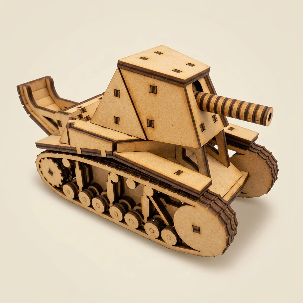 Tanque militar en rompecabezas 3D