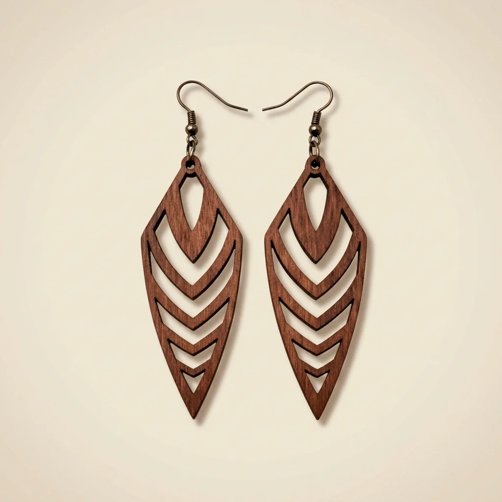 Aretes con diseño chevron escalonado